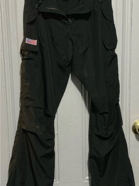 Vintage UFO Black Cargo Parachute Pants